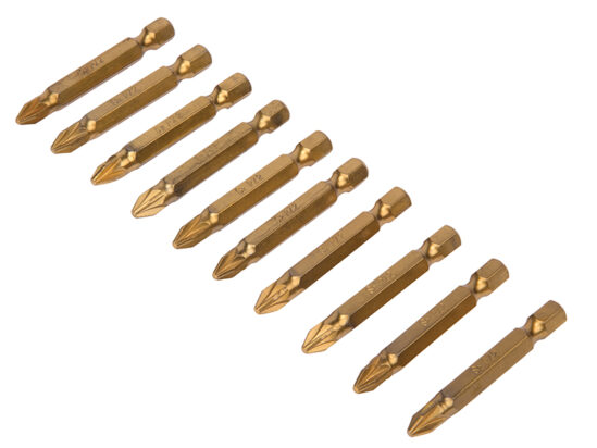 Titanium Coated Screwdriver Bits PZ2 x 50mm (Pack 10) - Image 4