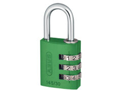 145/30 30mm Aluminium Combination Padlock Green 46580