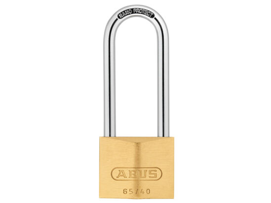 65/40mm Brass Padlock 63mm Long Shackle Carded