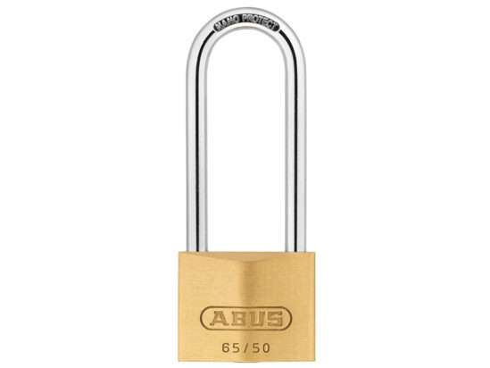 65/50mm Brass Padlock 80mm Long Shackle Keyed Alike 6504 - Image 2