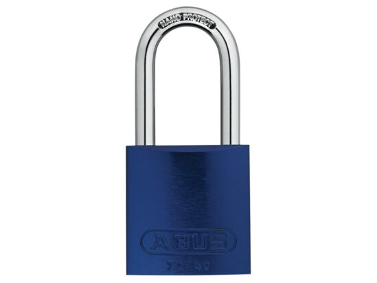 72/40mm Aluminium Padlock 40mm Long Shackle Blue Keyed Alike TT60121