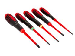 BE-9871SL ERGO™ Slim VDE Insulated Screwdriver Set, 5 Piece