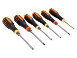 BE-9881TB ERGO™ Through Blade Screwdriver Set, 6 Piece