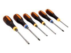 BE-9882TB ERGO™ Through Blade Screwdriver Set, 6 Piece