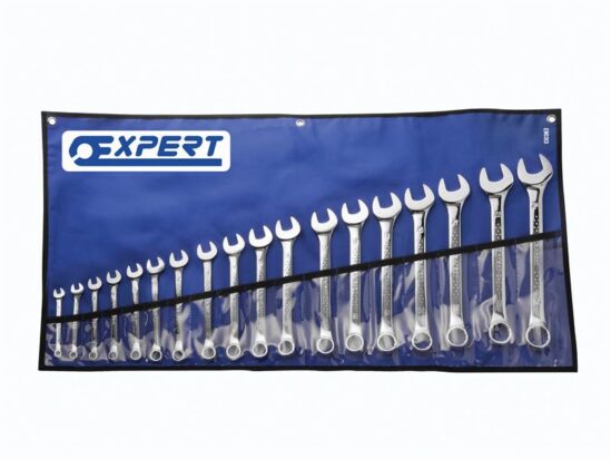 Combination Spanner Set with Tool Roll, 18 Piece