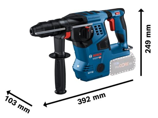 GBH 18V-28 CF Pro BITURBO SDS-Plus Rotary Hammer 18V Bare Unit - Image 2