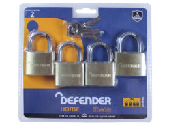 Brass Padlock Quad Pack 40mm