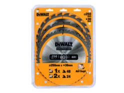 DT1963 Construction Circular Saw Blade 3 Pack 250 x 30mm x 24T/48T