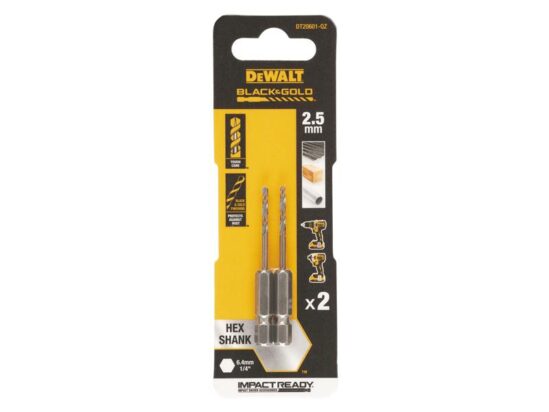 BLACK&GOLD Hex HSS-G Drill Bits (2) 2.5mm - Image 2