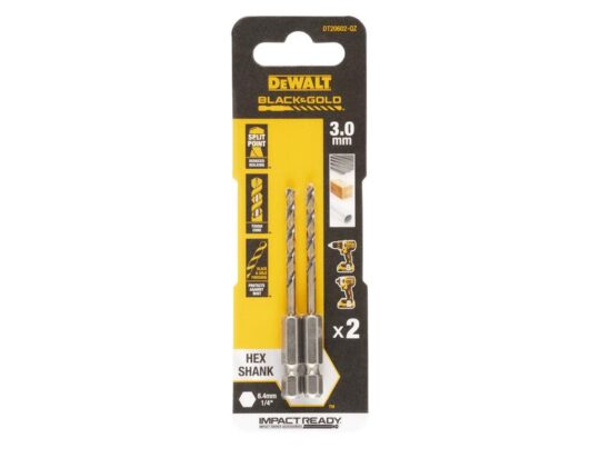 BLACK&GOLD Hex HSS-G Drill Bits (2) 3.0mm - Image 2