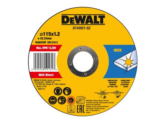 DT43921 Metal Cut Off Disc 115 x 1.2 x 22.23mm (Pack 10)