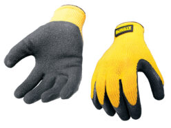 Yellow Knit Back Latex Gloves – Large