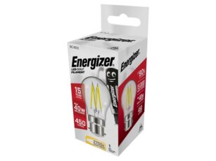 LED BC (B22) Golf Filament Non-Dimmable Bulb, Warm White 470 lm 4W