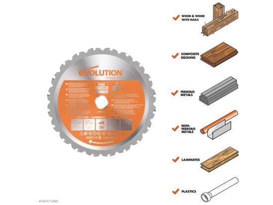 Multi-Material Mitre Saw Blade 185 x 20mm x 20T