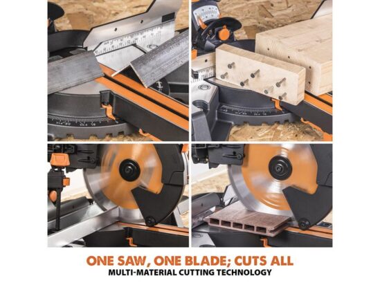 R255SMS-DB+ Multi-Material Sliding Mitre Saw 255mm 1600W 110V