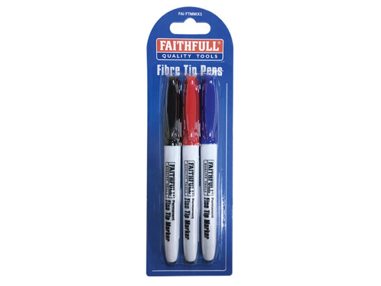 Fibre Tip Marker Pen Mixed (Pack 3)