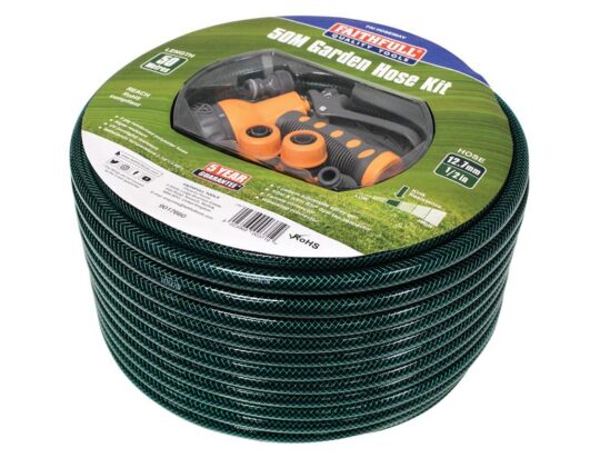 PVC Garden Hose 50m with Fittings & Spray Gun