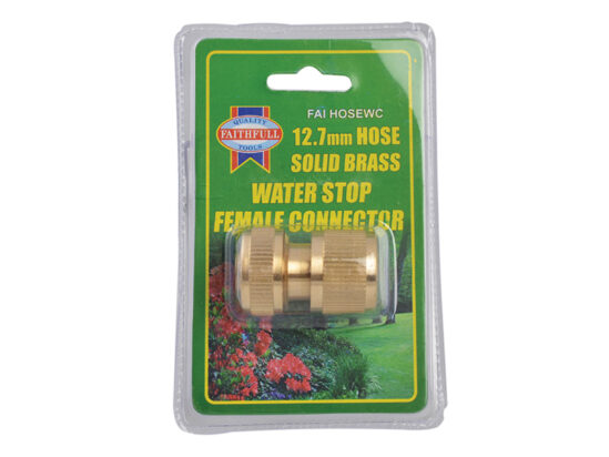 Brass Female Water Stop Connector 12.5mm (1/2in)