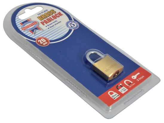 Brass Padlock 20mm 3 Keys - Image 2