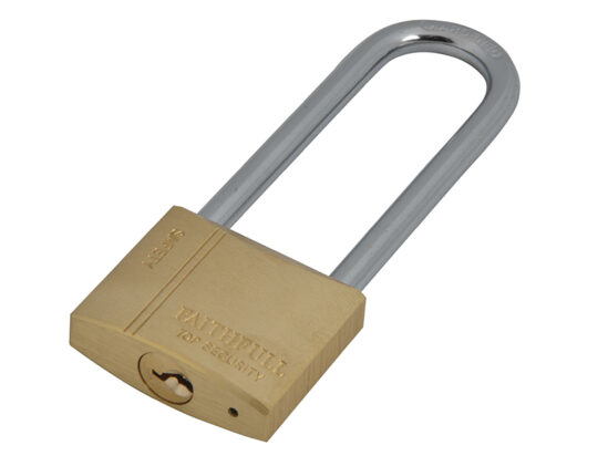 Brass Padlock 40mm Long Shackle 3 Keys - Image 2