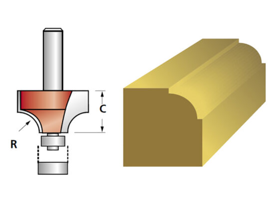 Router Bit TCT 6.3mm Rounding Over 1/4in Shank - Image 2