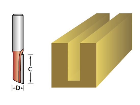 Router Bit TCT Single Flute 3.2 x 10mm 1/4in Shank - Image 2