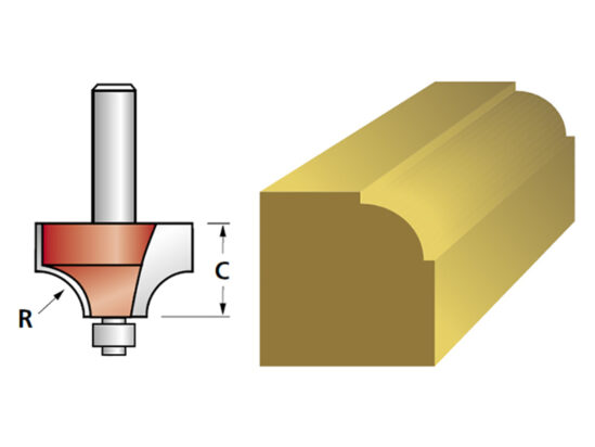 Router Bit TCT Ovolo 13.3mm 1/4in Shank - Image 2