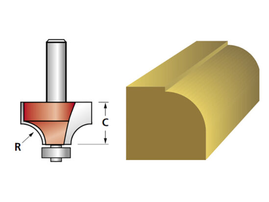 Router Bit TCT Rounding Over 15.8mm x 9.5mm 1/4in Shank - Image 2