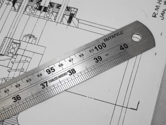 Steel Rule 1m / 39in x 30mm - Image 3