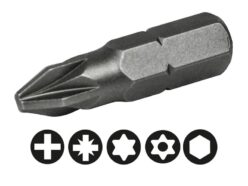 Pozi S2 Grade Steel Screwdriver Bits PZ1 x 25mm (Pack 3)