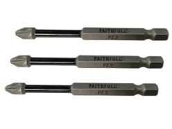 Pozidriv Impact Screwdriver Bits PZ2 x 75mm (Pack 3)