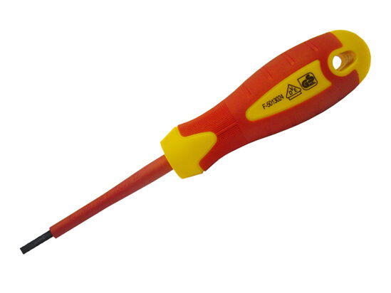 VDE Soft Grip Screwdriver Parallel Slotted Tip 5.5 x 125mm