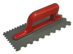 Notched Trowel V 4mm & Round 7mm Plastic Handle 11 x 4.1/2in