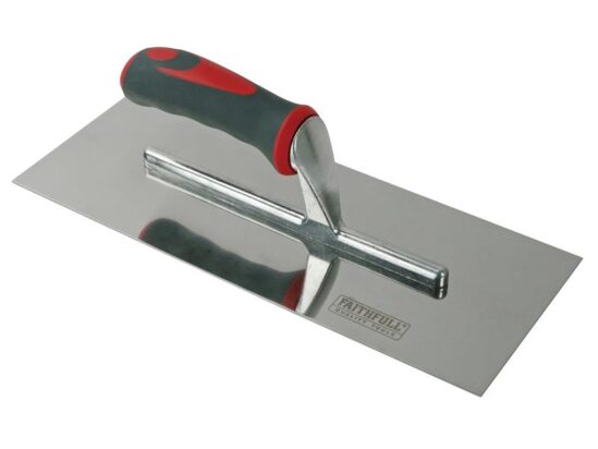 Plasterer's Finishing Trowel Stainless Steel Soft Grip Handle 13 x 5in