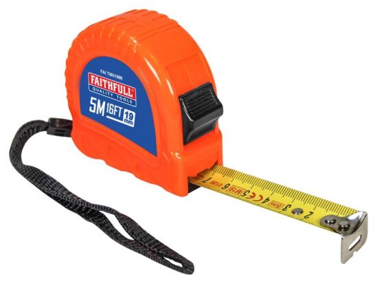 Twin Lock Tape Measure 5m/16ft (Width 19mm)