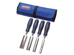 Soft Grip Chisel Set + Chisel Roll, 4 Piece