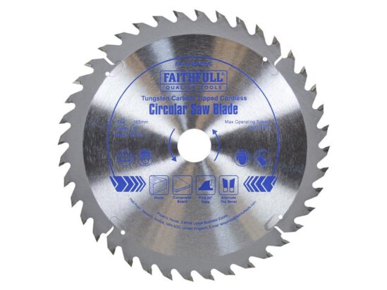 TCT Cordless Trimsaw Blade 165 x 20mm x 40T POS