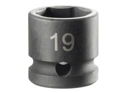 6-Point Stubby Impact Socket 1/2in Drive 19mm