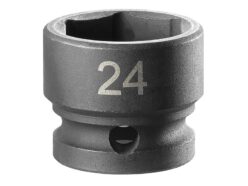 6-Point Stubby Impact Socket 1/2in Drive 24mm