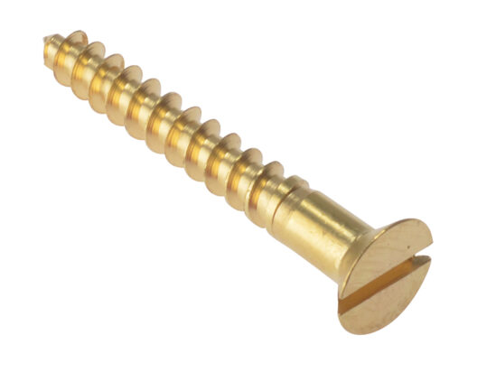 Wood Screw Slotted CSK Solid Brass 1.3/4in x 8 Box 200