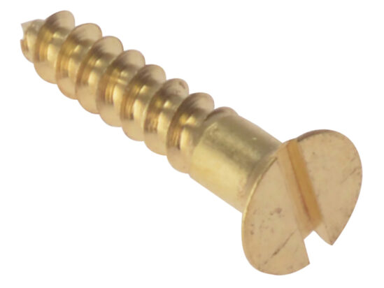 Wood Screw Slotted CSK Solid Brass 1.1/2in x 6 Box 200