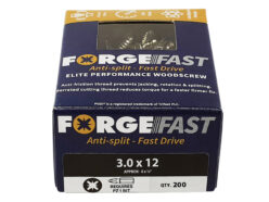 ForgeFast Pozi Compatible Elite Performance Wood Screw ZY 3.0 x 12mm Box 200