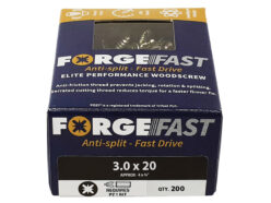 ForgeFast Pozi Compatible Elite Performance Wood Screw ZY 3.0 x 20mm Box 200