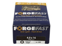 ForgeFast Pozi Compatible Elite Performance Wood Screw ZY 4.0 x 16mm Box 200