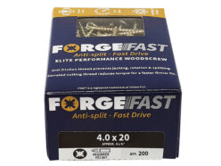 ForgeFast Pozi Compatible Elite Performance Wood Screw ZY 4.0 x 20mm Box 200