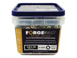 ForgeFast Pozi Compatible Elite Performance Wood Screw ZY 4.0 x 25mm Tub 1600