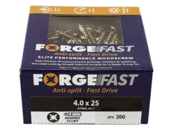 ForgeFast Pozi Compatible Elite Performance Wood Screw ZY 4.0 x 25mm Box 200