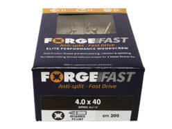 ForgeFast Pozi Compatible Elite Performance Wood Screw ZY 4.0 x 40mm Box 200