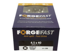 ForgeFast Pozi Compatible Elite Performance Wood Screw ZY 4.5 x 40mm Box 200