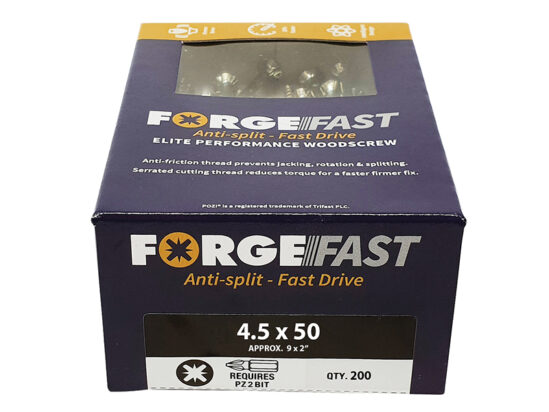 ForgeFast Pozi Compatible Elite Performance Wood Screw ZY 4.5 x 50mm Box 200